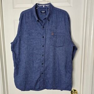 Chaps Navy Button Down Shirt Relaxed Fit Soft Fabric mens XXL/T